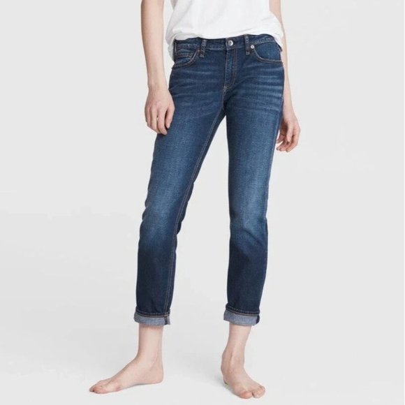 *Rag & Bone Dre Low-Rise Slim Boyfriend Jeans Womens Size 26 Casual Denim Aster
